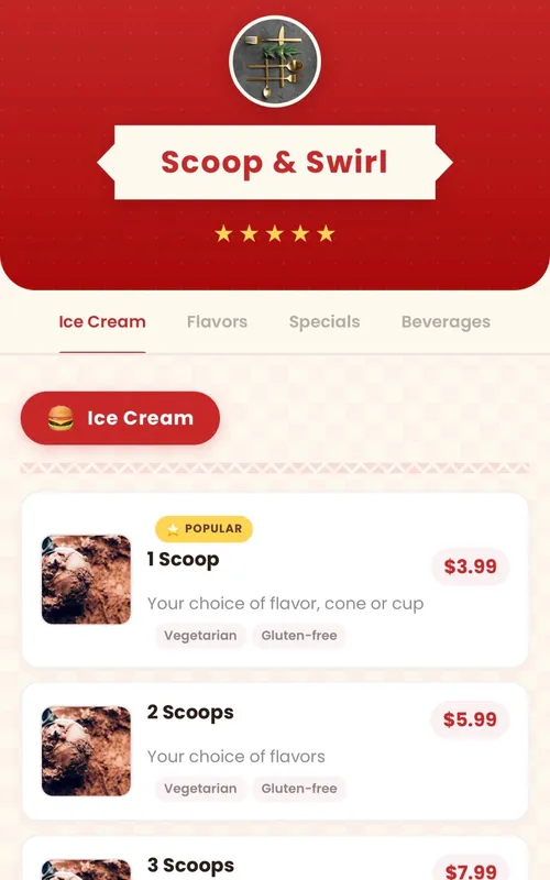 QR Menü Retro QR menü tasarımı